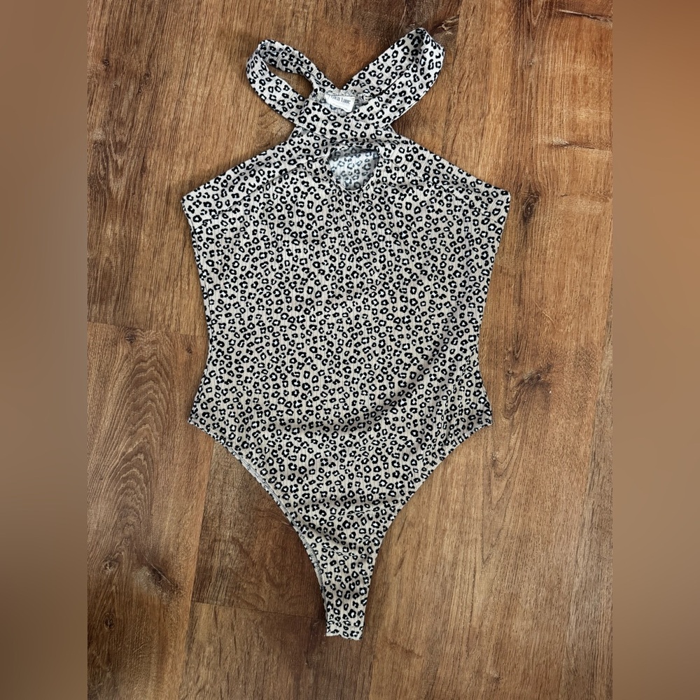 Leopard Cross-neck Bodysuit